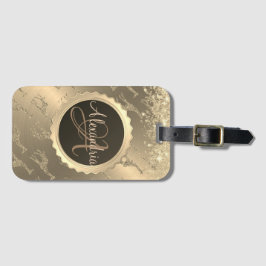 キラキラ輝くギラフェズオングリジー金ゴールドモノグラム ラゲッジタグ