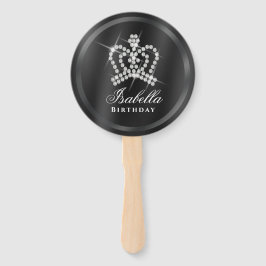 キラキラ輝くクラウンブラック ハンドファン