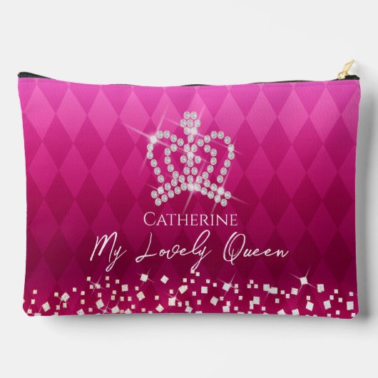 キラキラ輝くクラウンレッドアクセサリーポーチ アクセサリーポーチ (裏面)