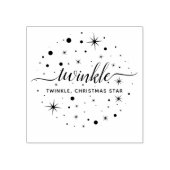 キラキラ輝くクリスマススターが降る雪 ラバースタンプ (インプリント)