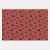 キラキラ輝くクリスマスツリーの緑のキラキラ模様 ラッピングペーパーシート (正面2)