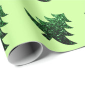キラキラ輝くクリスマスツリーグリーン輝くライトグリーン ラッピングペーパー (ロールコーナー)