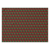 キラキラ輝くクリスマスツリー緑の濃い赤のパターン テーブルクロス (正面(横))