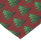 キラキラ輝くクリスマスツリー緑の濃い赤のパターン テーブルクロス (アングル)