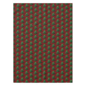 キラキラ輝くクリスマスツリー緑の濃い赤のパターン テーブルクロス (正面)