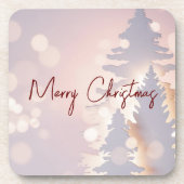 キラキラ輝くクリスマスツリー コースター (正面)