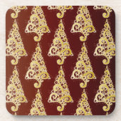 キラキラ輝くクリスマスツリー コースター (正面)