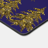 キラキラ輝くクリスマスツリー、月、星 デスクマット (コーナー)