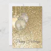 キラキラ輝くクリスマスボール会社のホリデーパーティー 招待状 (裏面)