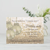 キラキラ輝くクリスマスボール会社のホリデーパーティー 招待状 (スタンド正面)