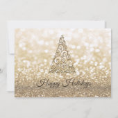 キラキラ輝くクリスマスボール会社のホリデーパーティー 招待状 (裏面)