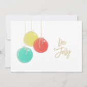 キラキラ輝くクリスマスボール写真クリスマスカード 招待状 (正面)