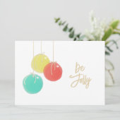 キラキラ輝くクリスマスボール写真クリスマスカード 招待状 (スタンド正面)