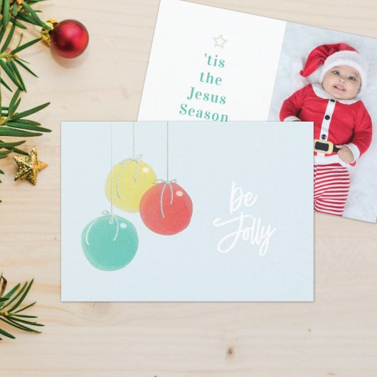 キラキラ輝くクリスマスボール写真クリスマスカード 招待状