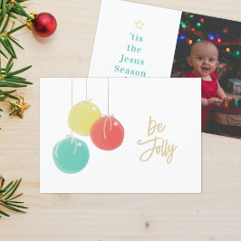 キラキラ輝くクリスマスボール写真クリスマスカード 招待状