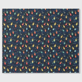 キラキラ輝くクリスマスライトデザイン ラッピングペーパー (フラット)