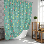 キラキラ輝くクリスマスライトホリデーパターン シャワーカーテン