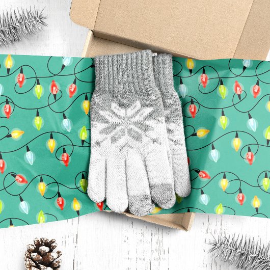 キラキラ輝くクリスマスライトホリデーパターン 薄葉紙