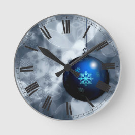 キラキラ輝くクリスマス ラウンド壁時計