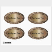 キラキラ輝くグラムブラウンのきらめき 楕円形シール (シート)