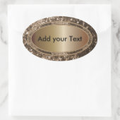 キラキラ輝くグラムブラウンのきらめき 楕円形シール (バッグ)