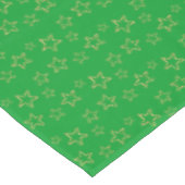 キラキラ輝くゴールデンスターシルエットを緑に テーブルクロス (アングル)