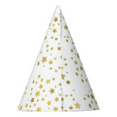 キラキラ輝くゴールドスターズ金星パターン パーティーハット (裏面)