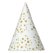 キラキラ輝くゴールドスターズ金星パターン パーティーハット (右)