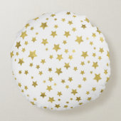 キラキラ輝くゴールドスターズ金星パターン ラウンドクッション (裏面)