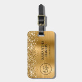キラキラ輝くゴールドフォイルロゴ ラゲッジタグ (正面縦)