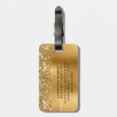 キラキラ輝くゴールドフォイルロゴ ラゲッジタグ (裏面縦)