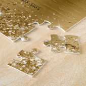 キラキラ輝くゴールドフォイル30th誕生日招待状 ジグソーパズル (側面)