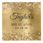 キラキラ輝くゴールドフォイルMis XVアニョス写真 フォトキューブ (正面)