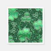 キラキラ輝くシャムロックパターンID289 スタンダードカクテルナプキン (正面)