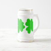 キラキラ輝くシャムロックラッキークローバー聖パトリックの日 ビールジョッキ (正面右)