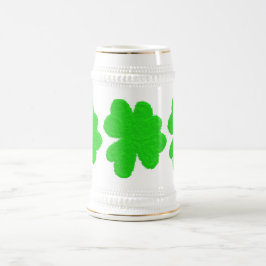 キラキラ輝くシャムロックラッキークローバー聖パトリックの日 ビールジョッキ