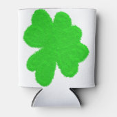 キラキラ輝くシャムロックラッキークローバー聖パトリックの日 缶クーラー (正面)