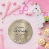 キラキラ輝くシャンパンフォイルモノグラム30th誕生日 ペーパープレート (パーティー)