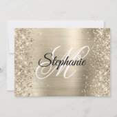 キラキラ輝くシャンパンフォイルモノグラム30th誕生日 招待状 (裏面)