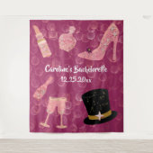 キラキラ輝くシャンパン独身最後の夜のタペストリー タペストリー (正面)