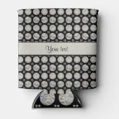 キラキラ輝くシルバーグリッターボタン 缶クーラー (正面)