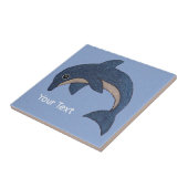 キラキラ輝くダークブルーホワイトドルフィンスワールアイをジャンプ タイル (側面)