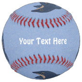 キラキラ輝くダークブルー白ドルフィンジャンプ位置 ソフトボール (正面)