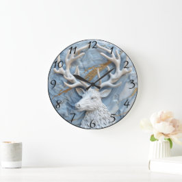 キラキラ輝くトナカイのクリスマスチャーム ラージ壁時計