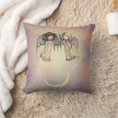 キラキラ輝くナイトアートの二人の小さな天使 クッション (ブランケット)