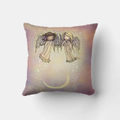 キラキラ輝くナイトアートの二人の小さな天使 クッション (裏面)