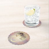 キラキラ輝くナイトアートの二人の小さな天使 ペーパーコースター (インサイチュ)