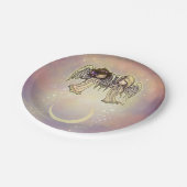 キラキラ輝くナイトアートの二人の小さな天使 ペーパープレート (アングル)