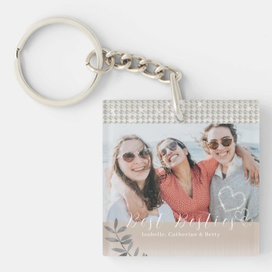 キラキラ輝くハートの写真 キーホルダー (正面)