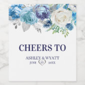 キラキラ輝くバラと葉 ワインラベル (シングルラベル)